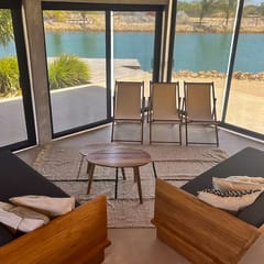 Relaxing tropical villa with private plunge pool, open layout & canal water view
