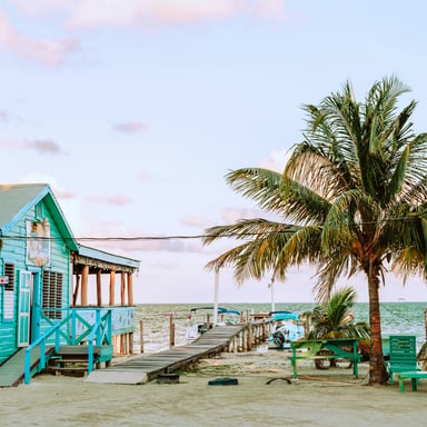 Caye Caulker village waterfront, Belize